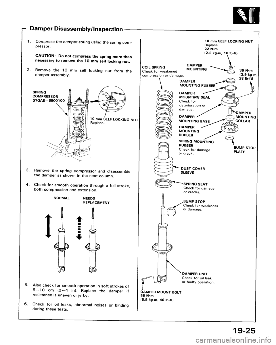 HONDA ACCORD 1986 CA / 3.G Workshop Manual 