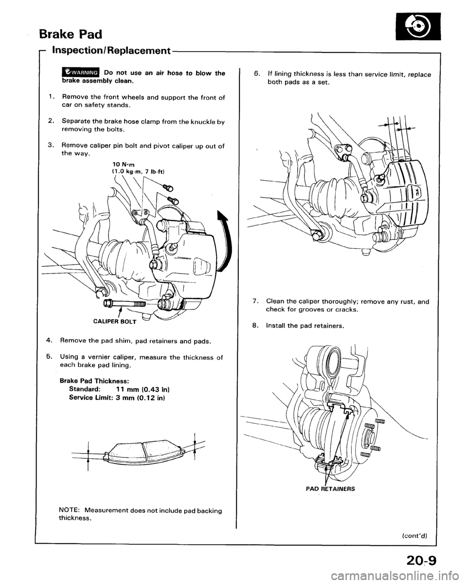 HONDA ACCORD 1986 CA / 3.G Workshop Manual HONDA ACCORD 1986 CA / 3.G Workshop Manual