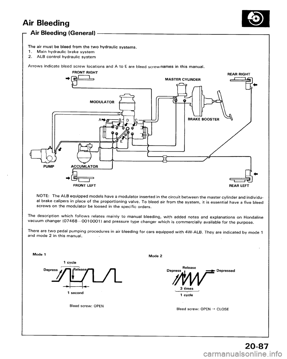 HONDA ACCORD 1986 CA / 3.G Workshop Manual 
