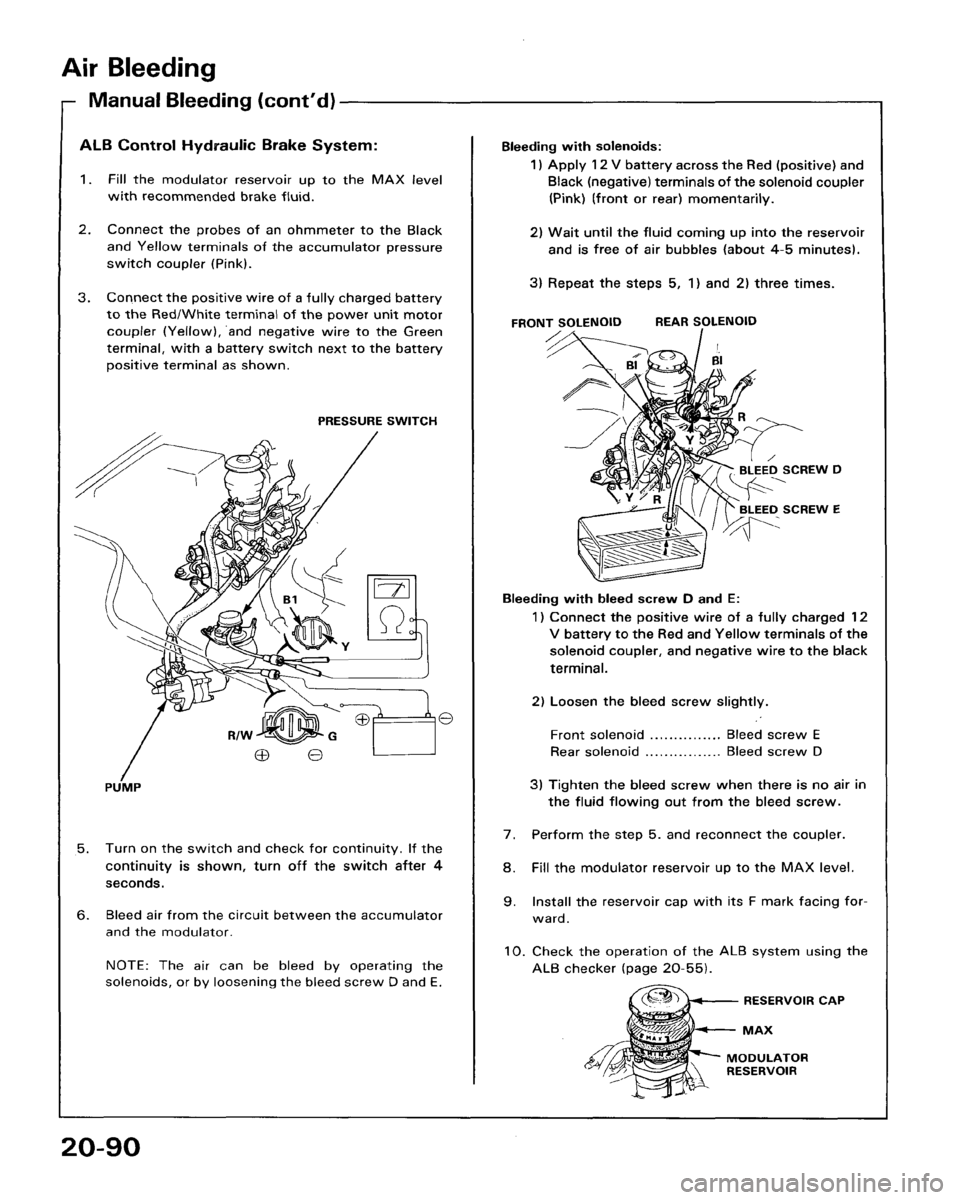 HONDA ACCORD 1986 CA / 3.G Workshop Manual 