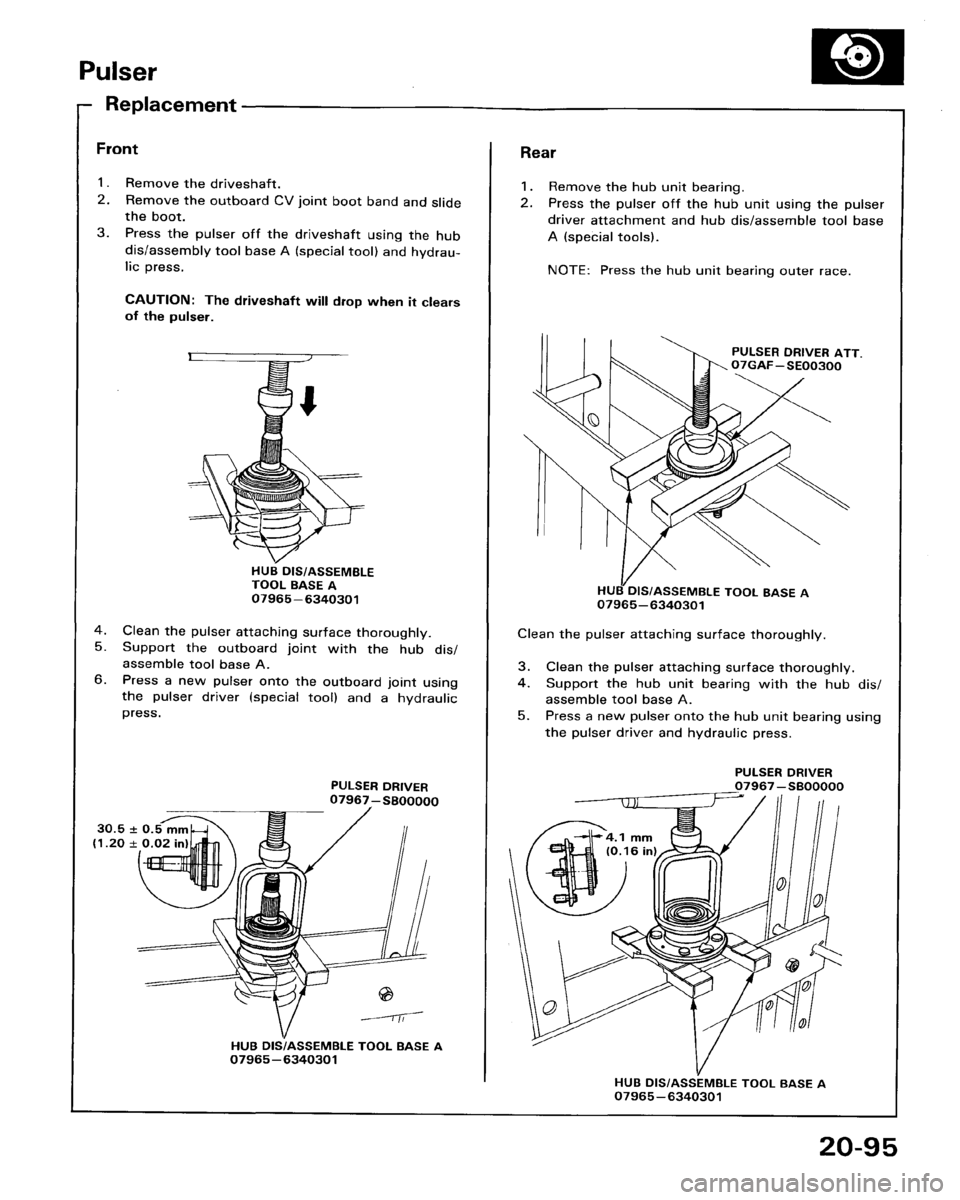 HONDA ACCORD 1986 CA / 3.G Workshop Manual 