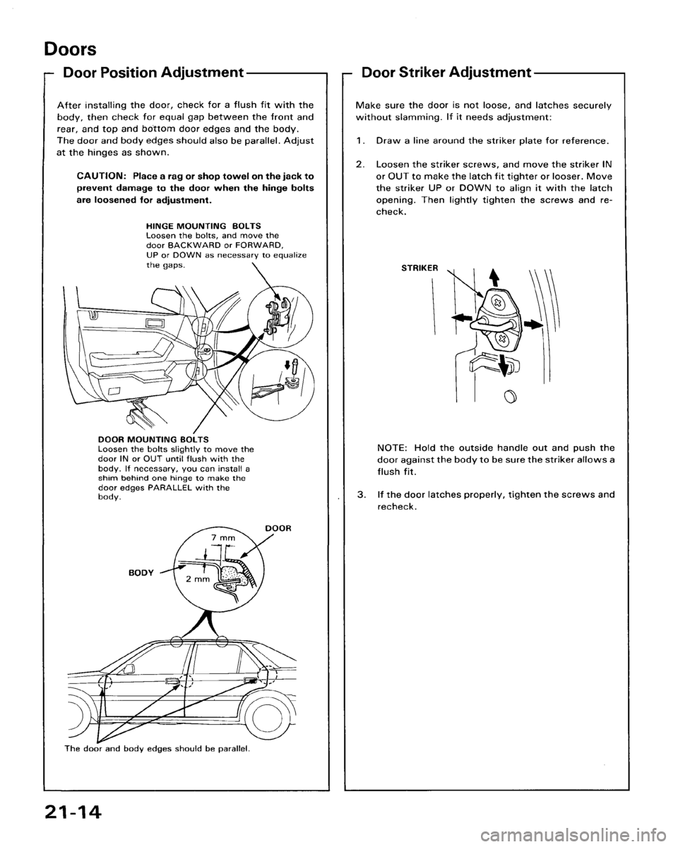 HONDA ACCORD 1986 CA / 3.G Workshop Manual 