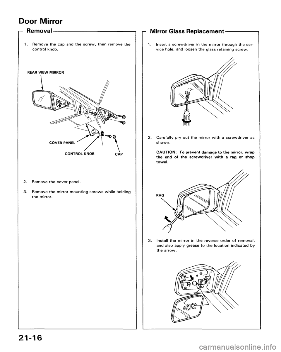 HONDA ACCORD 1986 CA / 3.G Workshop Manual 