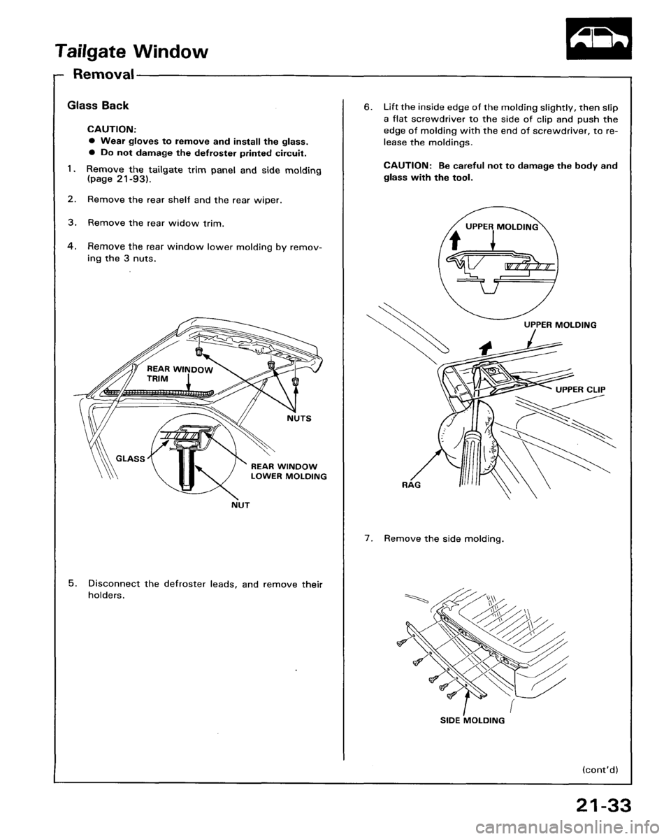 HONDA ACCORD 1986 CA / 3.G Workshop Manual 