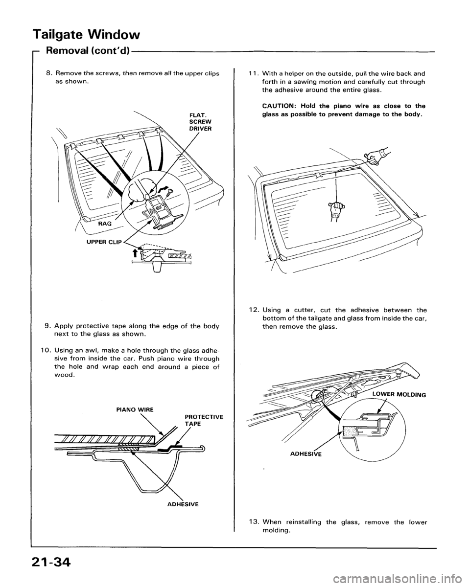 HONDA ACCORD 1986 CA / 3.G Workshop Manual 