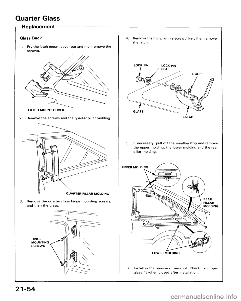 HONDA ACCORD 1986 CA / 3.G Workshop Manual 