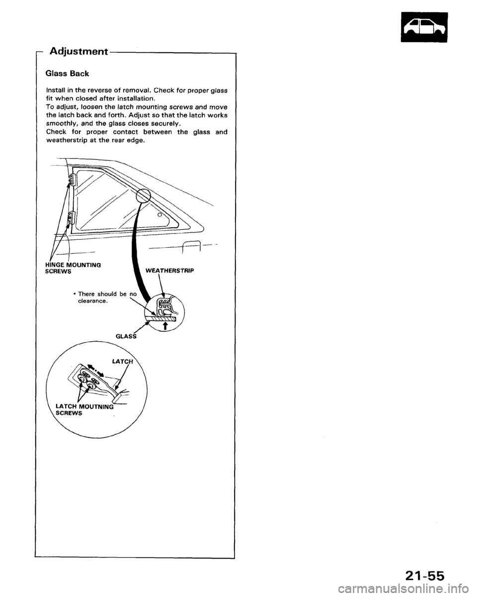 HONDA ACCORD 1986 CA / 3.G Workshop Manual 