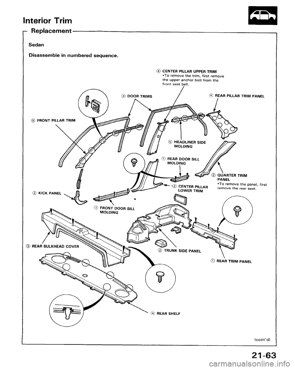 HONDA ACCORD 1986 CA / 3.G Workshop Manual 