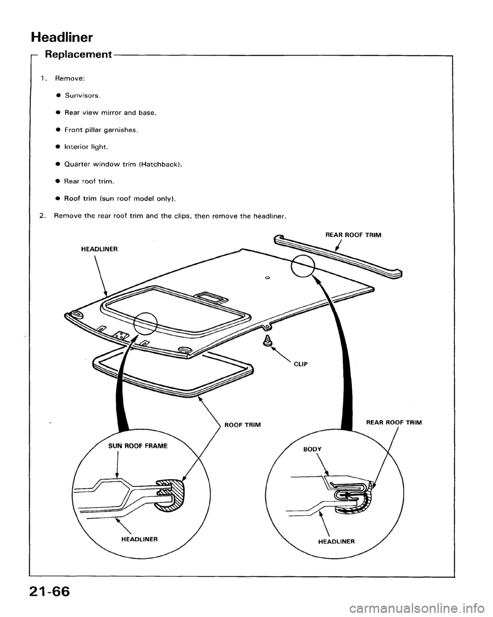 HONDA ACCORD 1986 CA / 3.G Workshop Manual 