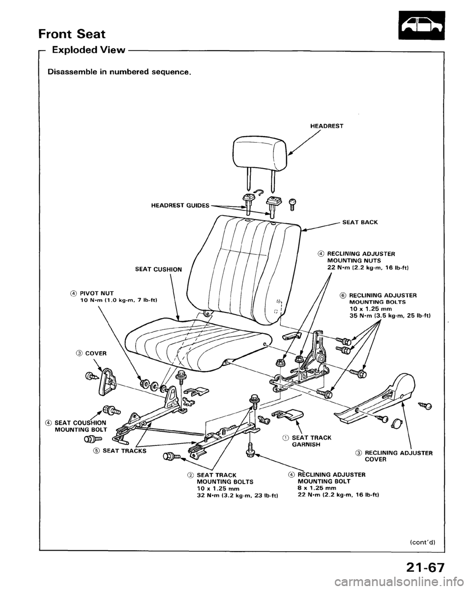 HONDA ACCORD 1986 CA / 3.G Workshop Manual 