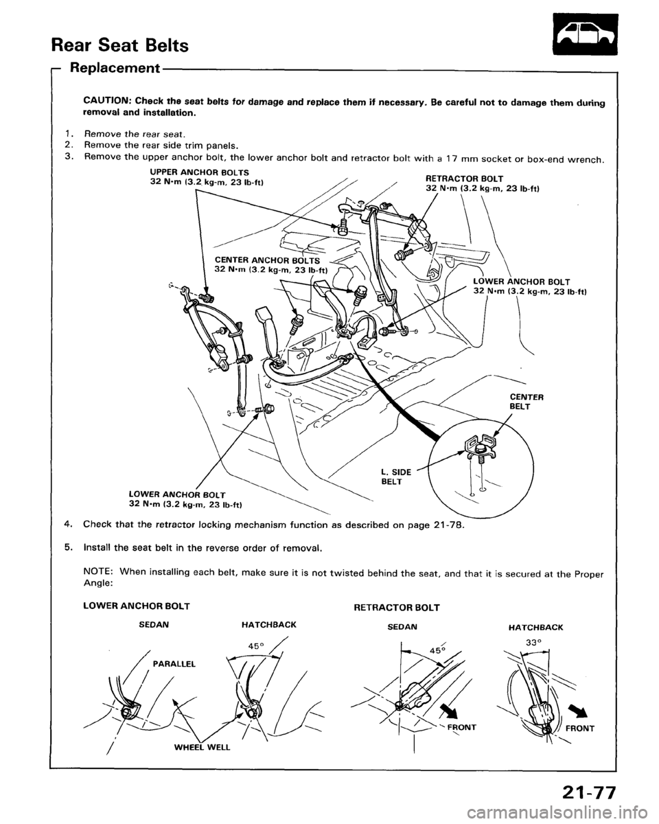 HONDA ACCORD 1986 CA / 3.G Workshop Manual 