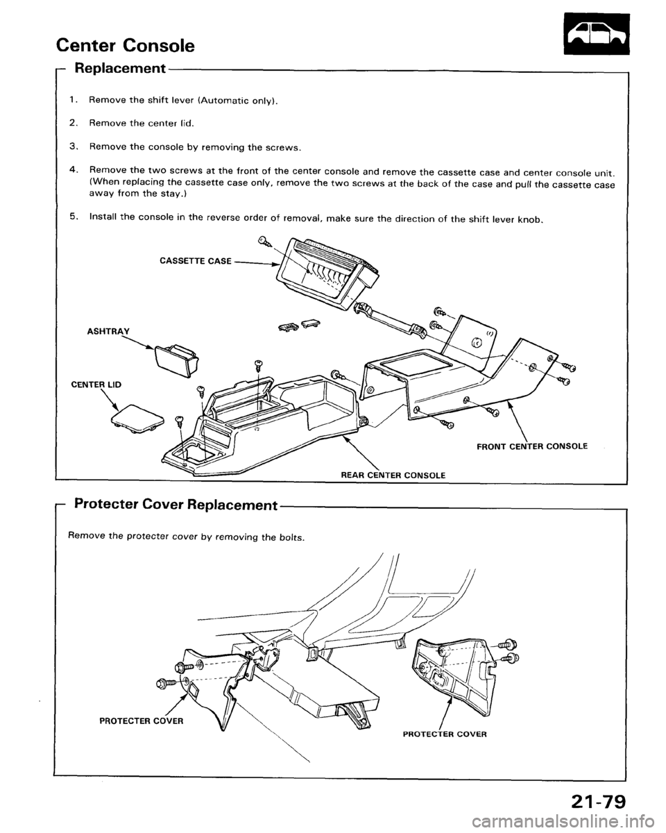 HONDA ACCORD 1986 CA / 3.G Workshop Manual HONDA ACCORD 1986 CA / 3.G Workshop Manual
