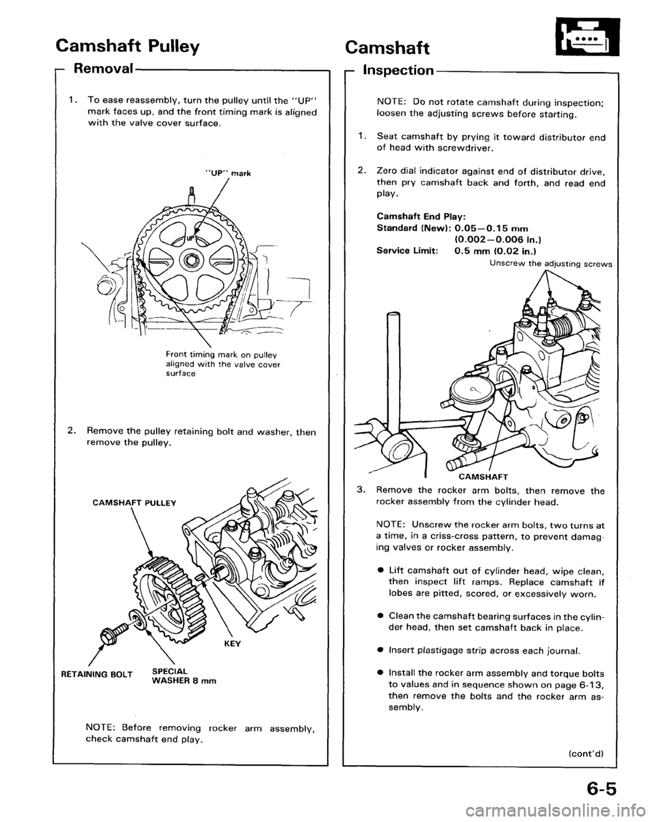 HONDA ACCORD 1986 CA / 3.G Repair Manual 