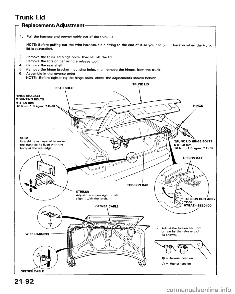 HONDA ACCORD 1986 CA / 3.G Workshop Manual HONDA ACCORD 1986 CA / 3.G Workshop Manual