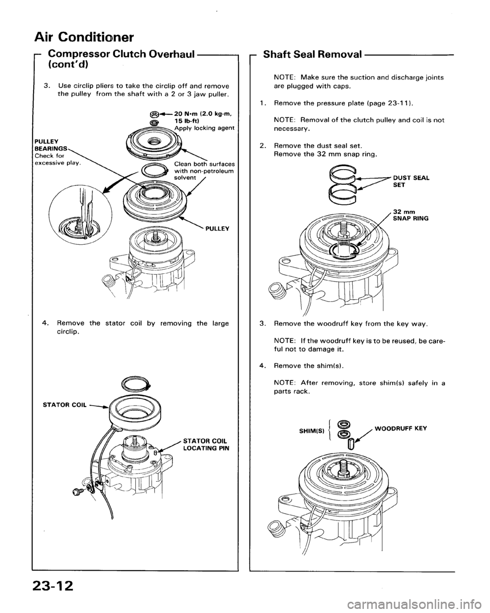 HONDA ACCORD 1986 CA / 3.G Workshop Manual 