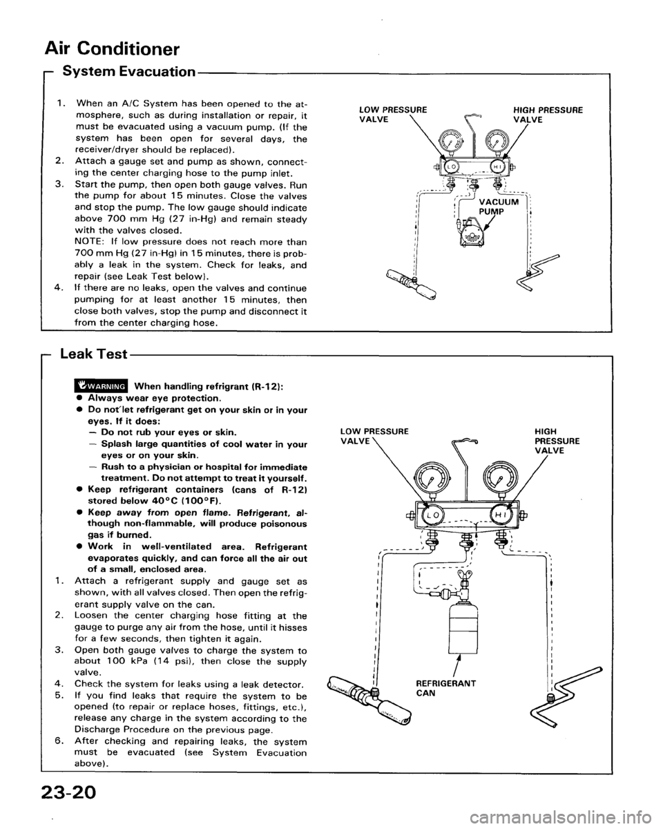 HONDA ACCORD 1986 CA / 3.G Workshop Manual 