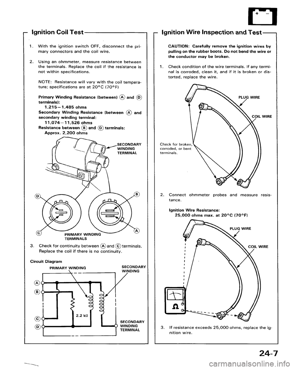 HONDA ACCORD 1986 CA / 3.G Workshop Manual 
