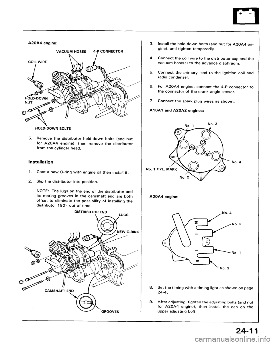 HONDA ACCORD 1986 CA / 3.G Workshop Manual 