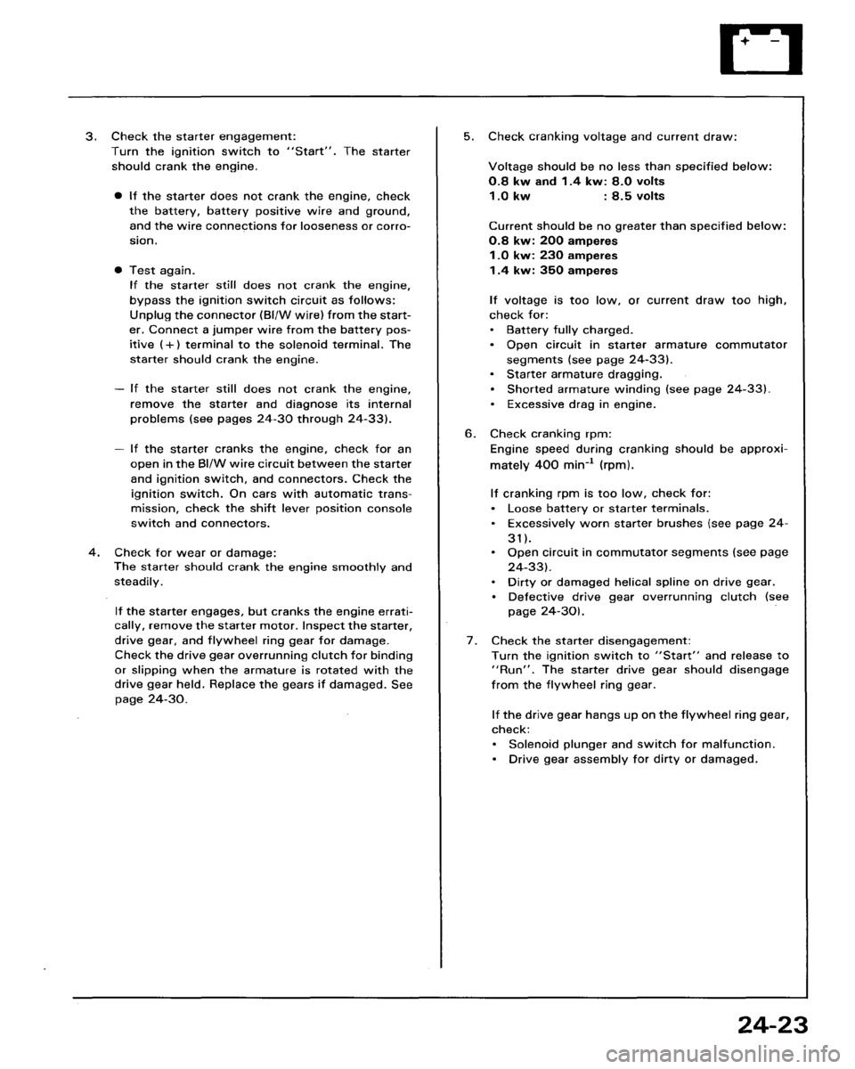 HONDA ACCORD 1986 CA / 3.G Workshop Manual 