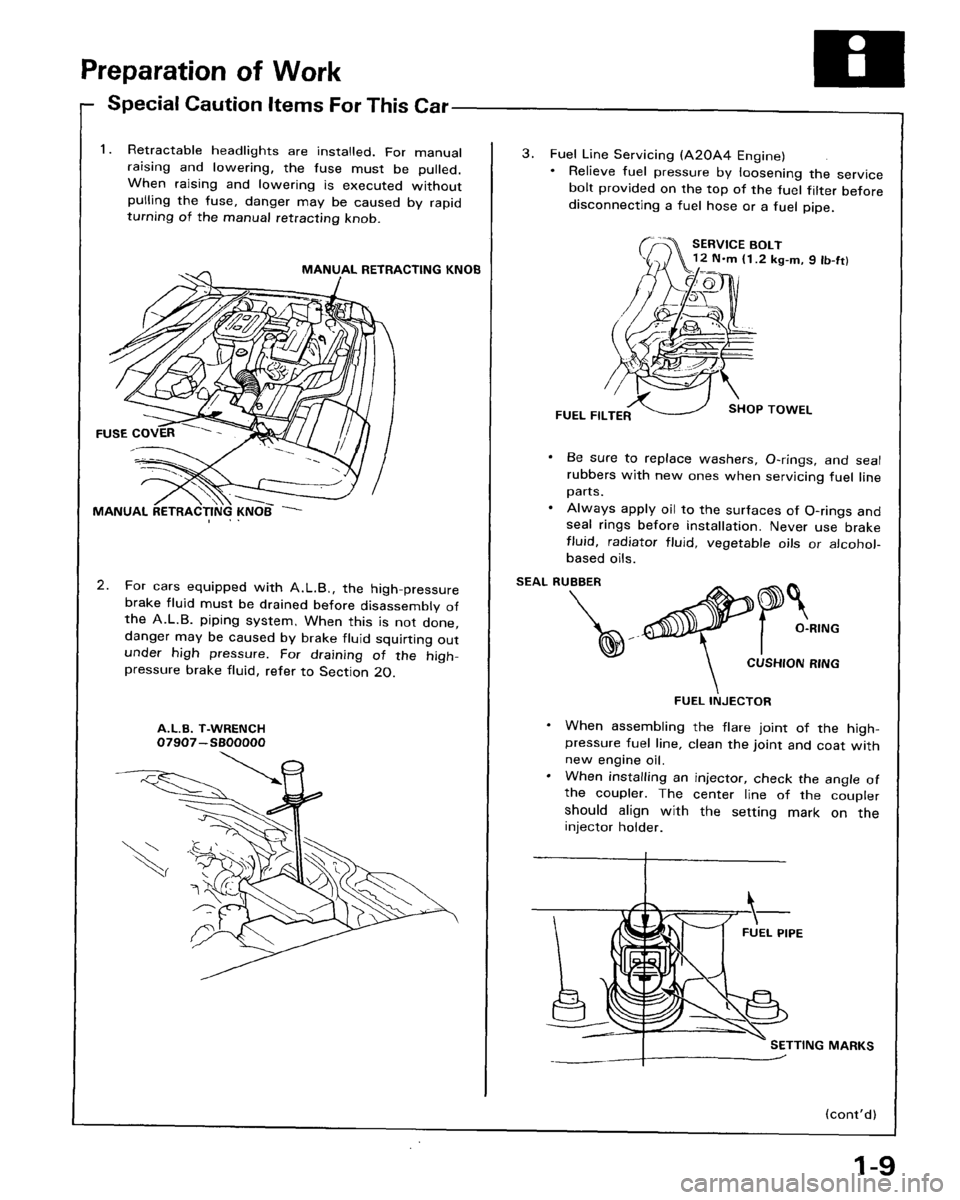 HONDA ACCORD 1986 CA / 3.G Workshop Manual 