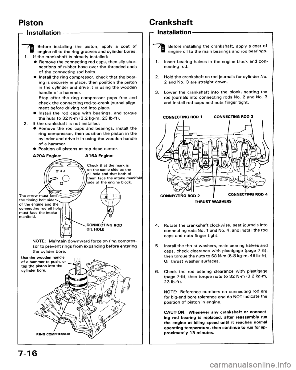 HONDA ACCORD 1986 CA / 3.G Owners Manual 