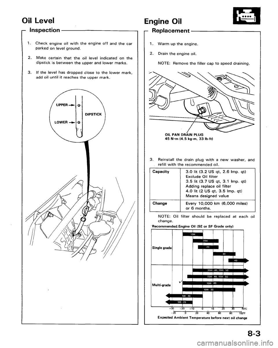 HONDA ACCORD 1986 CA / 3.G Owners Manual 