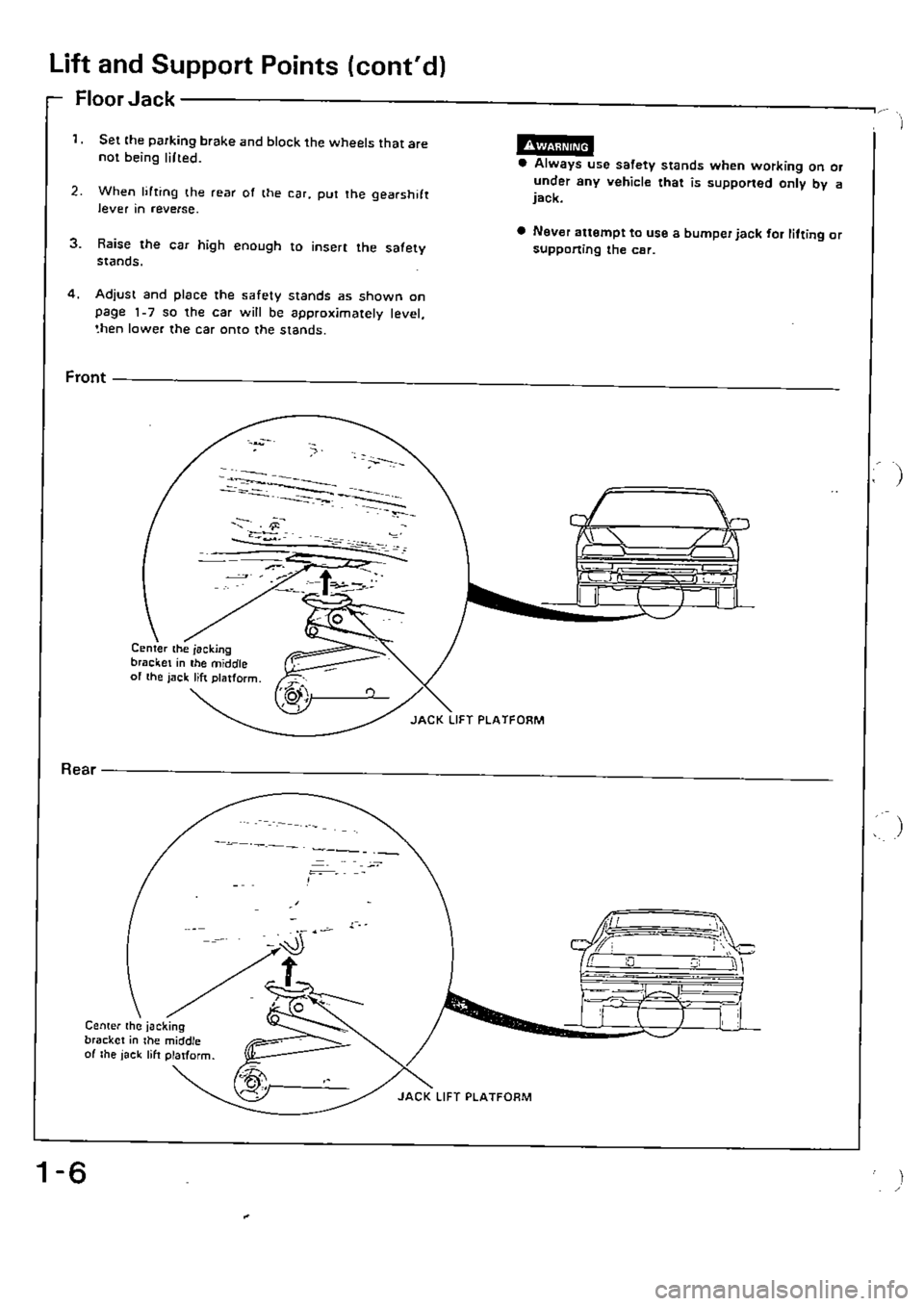 HONDA CIVIC 1989 4.G Supplement User Guide HONDA CIVIC 1989 4.G Supplement User Guide