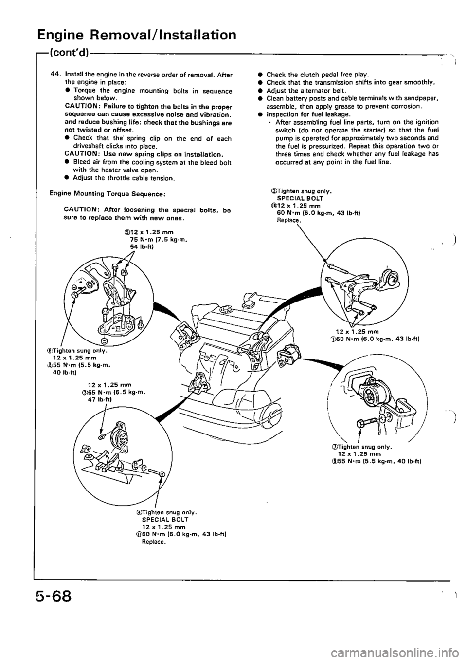 HONDA CIVIC 1989 4.G Supplement Workshop Manual HONDA CIVIC 1989 4.G Supplement Workshop Manual