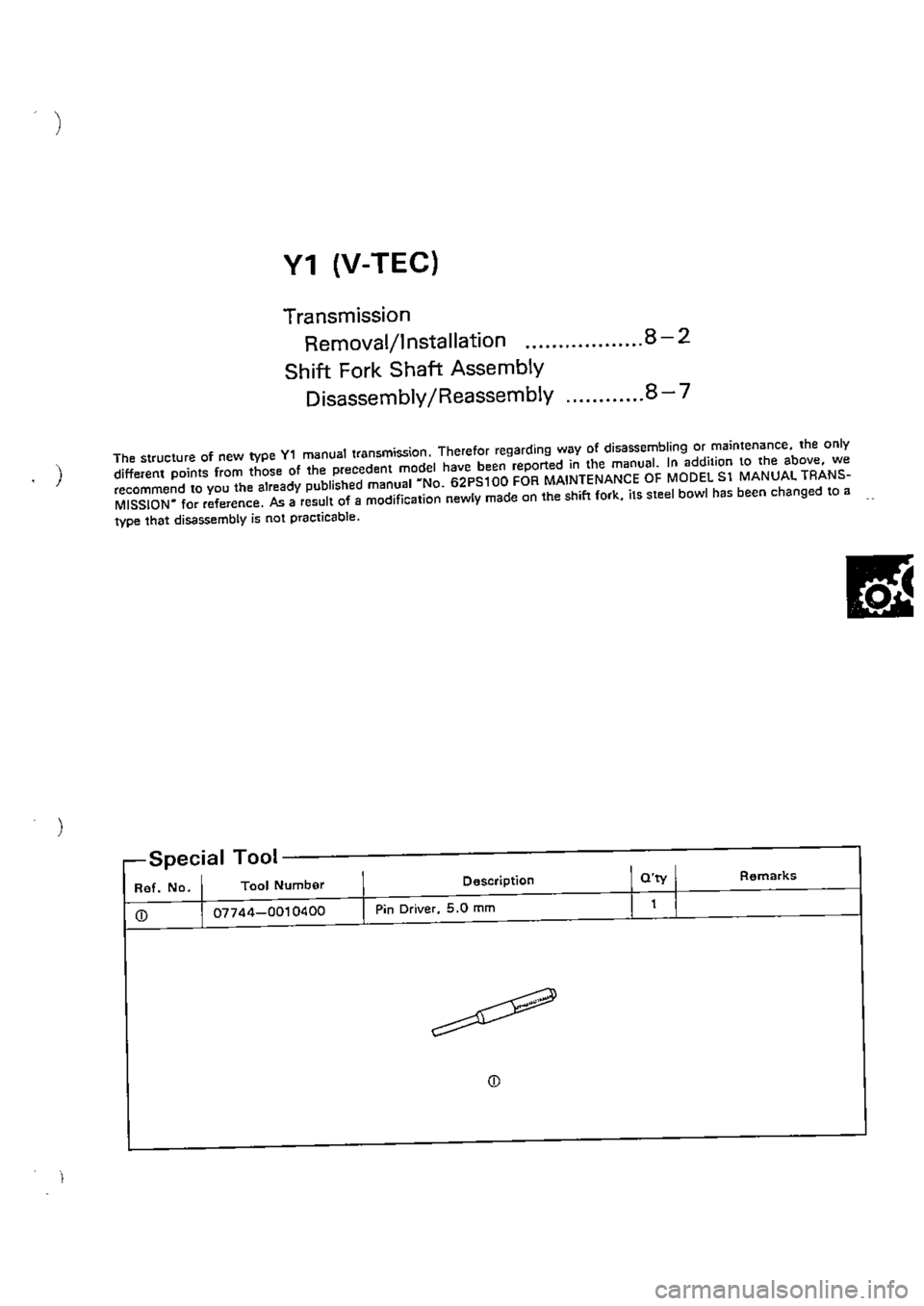 HONDA CIVIC 1989 4.G Supplement Workshop Manual HONDA CIVIC 1989 4.G Supplement Workshop Manual
