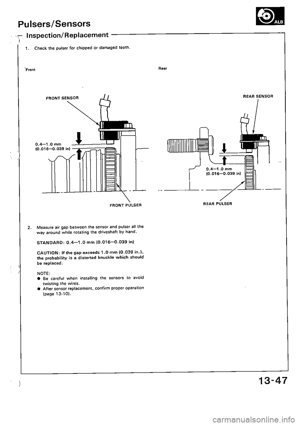 HONDA CIVIC 1988 4.G Supplement Workshop Manual HONDA CIVIC 1988 4.G Supplement Workshop Manual