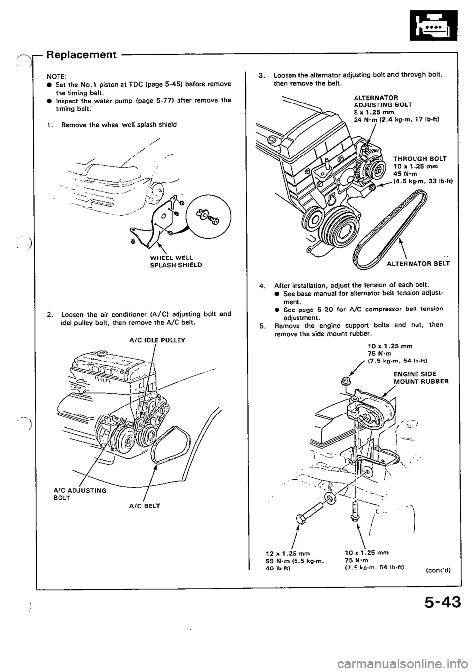 HONDA CIVIC 1989 4.G Supplement Owners Manual HONDA CIVIC 1989 4.G Supplement Owners Manual
