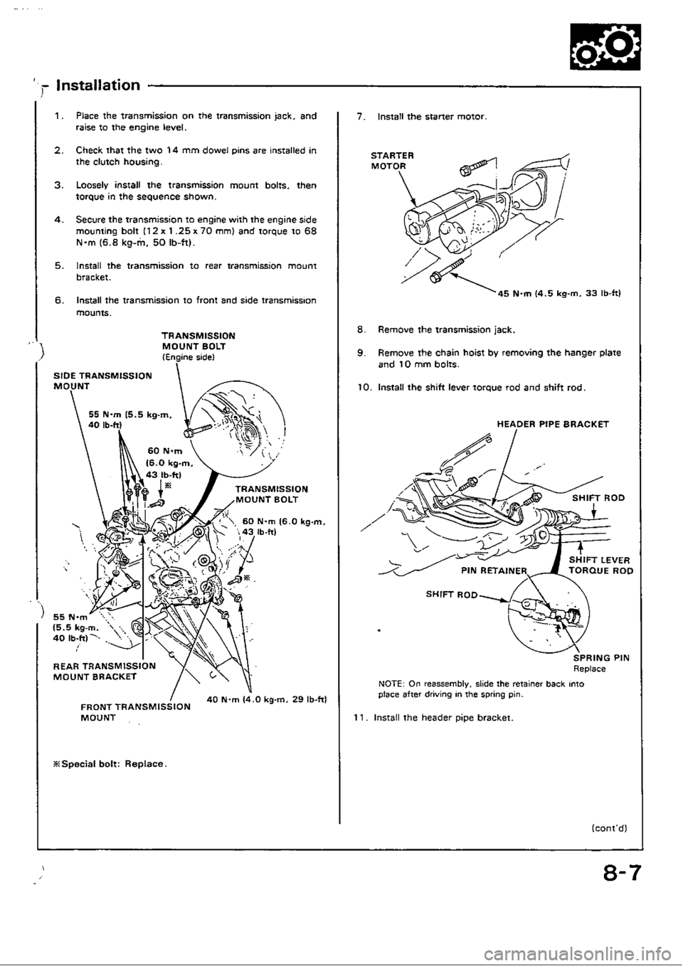 HONDA CIVIC 1989 4.G Workshop Manual HONDA CIVIC 1989 4.G Workshop Manual