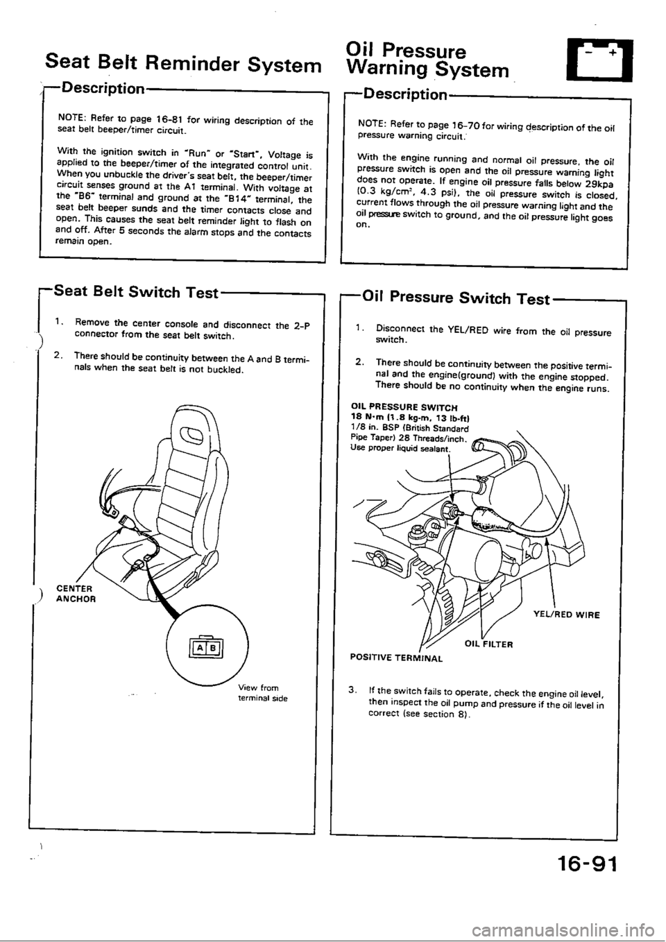 HONDA CIVIC 1989 4.G Workshop Manual HONDA CIVIC 1989 4.G Workshop Manual