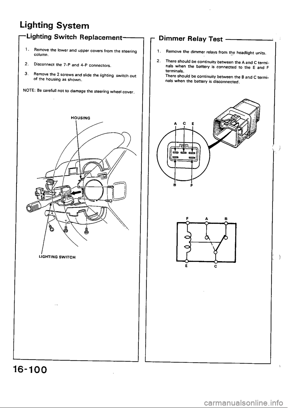HONDA CIVIC 1989 4.G Workshop Manual HONDA CIVIC 1989 4.G Workshop Manual