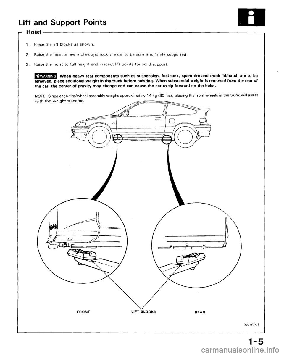 HONDA CRX 1988 2.G Owners Manual HONDA CRX 1988 2.G Owners Manual