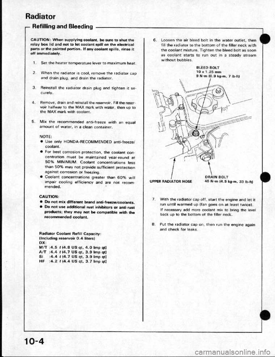 HONDA CRX 1991 2.G Workshop Manual 