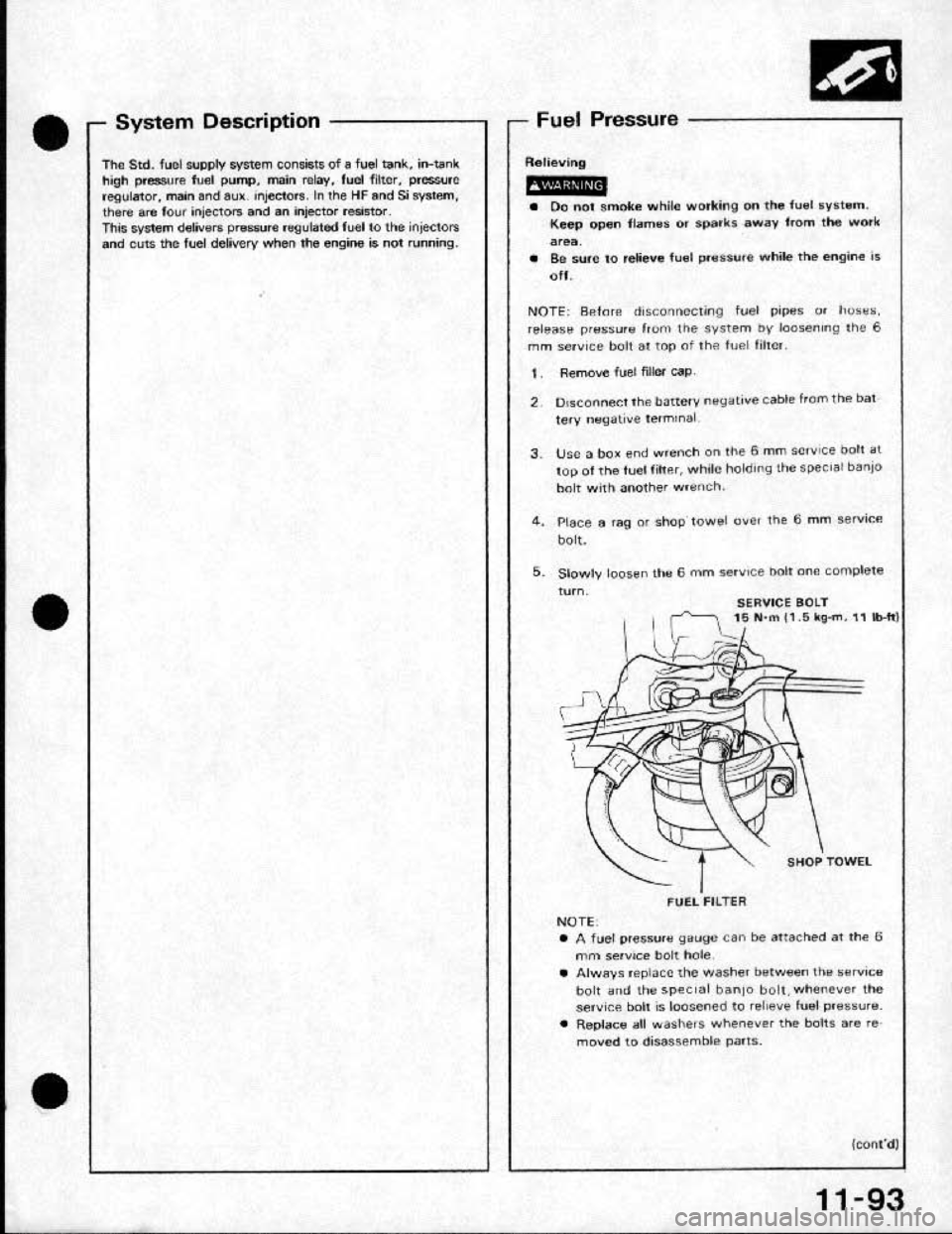 HONDA CRX 1991 2.G Workshop Manual HONDA CRX 1991 2.G Workshop Manual