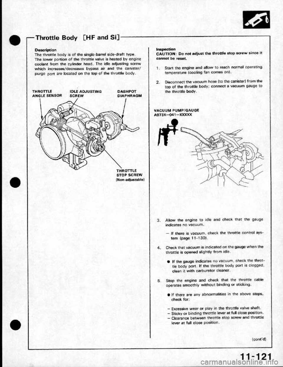 HONDA CRX 1991 2.G Workshop Manual HONDA CRX 1991 2.G Workshop Manual