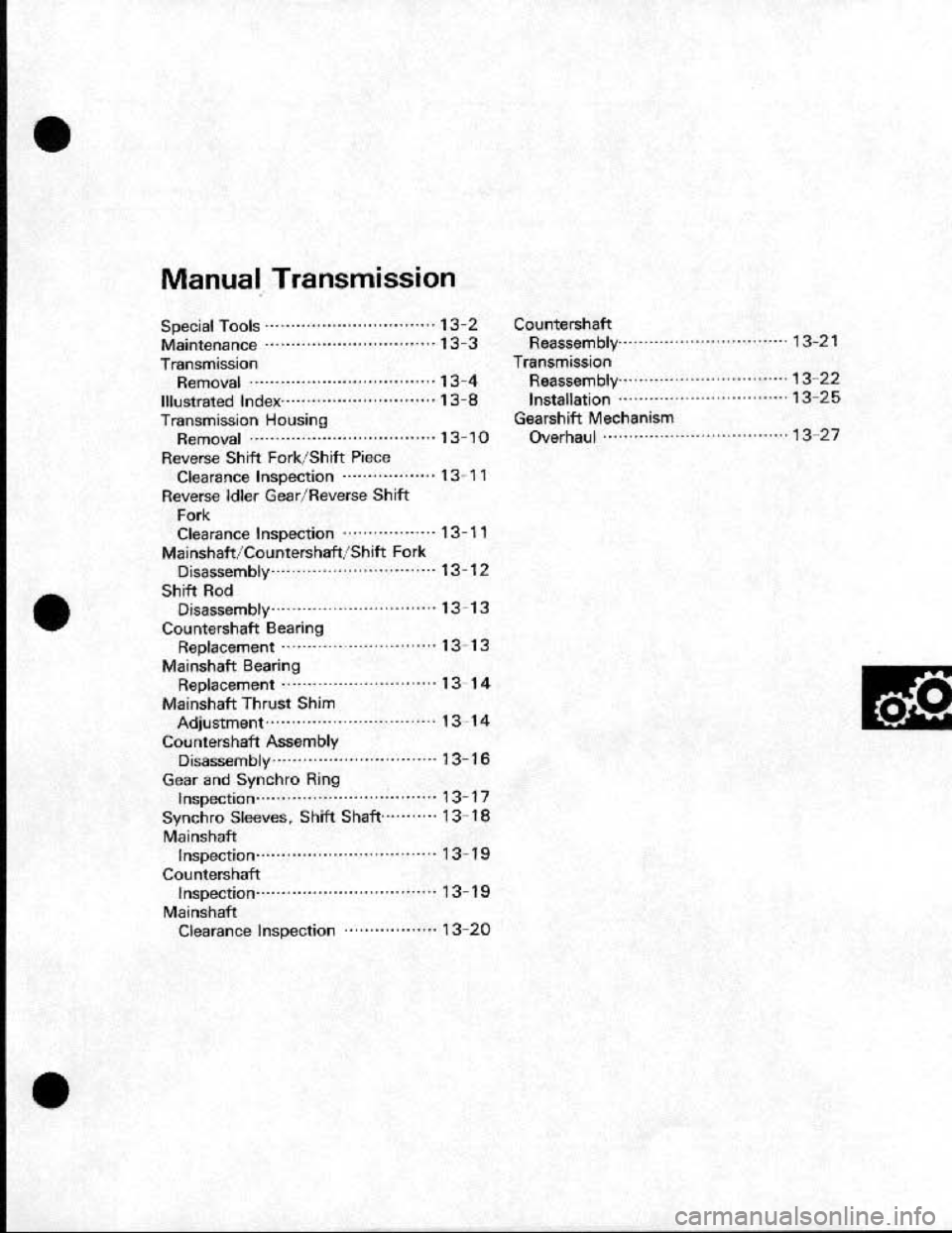 HONDA CRX 1991 2.G Workshop Manual HONDA CRX 1991 2.G Workshop Manual