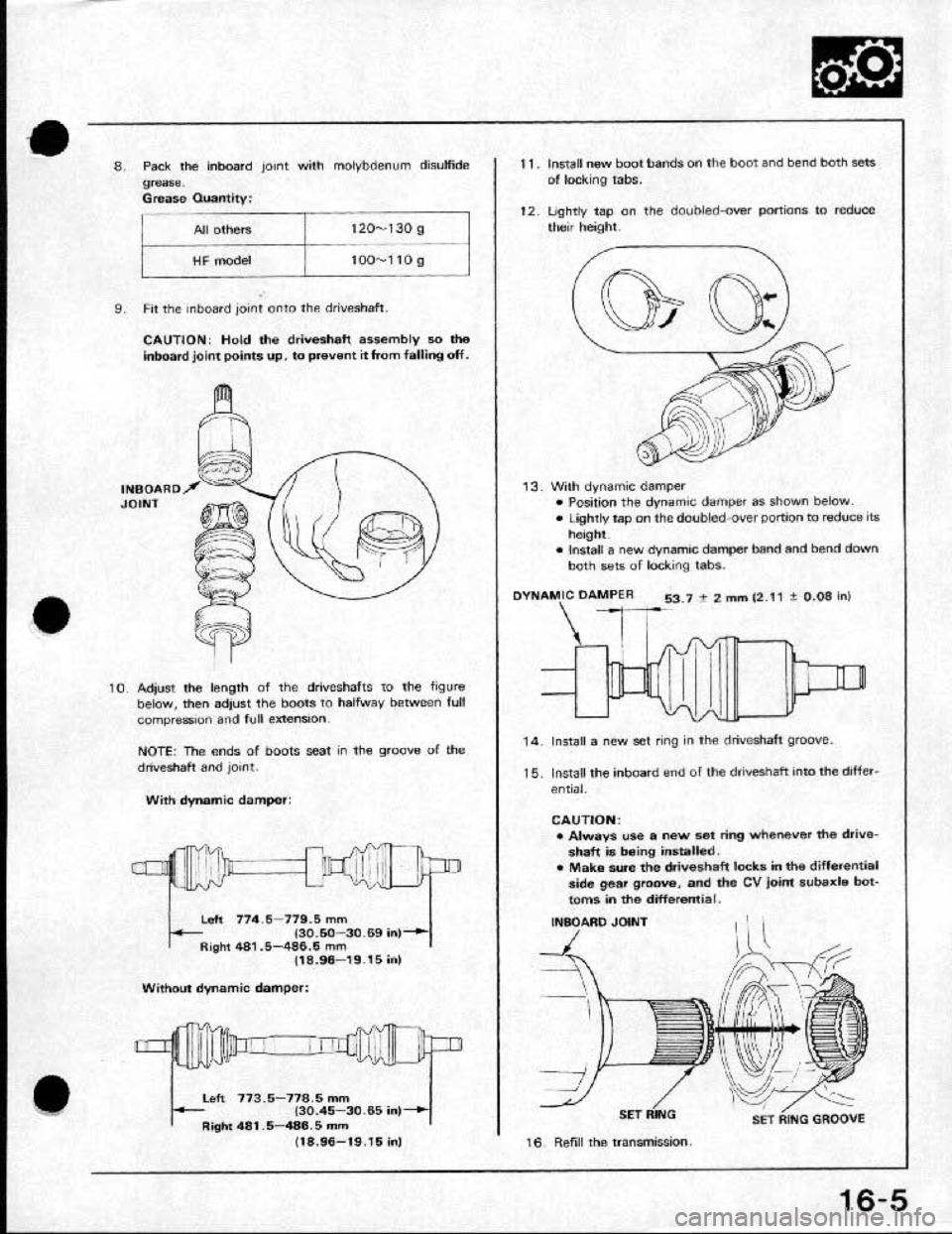 HONDA CRX 1991 2.G Workshop Manual 