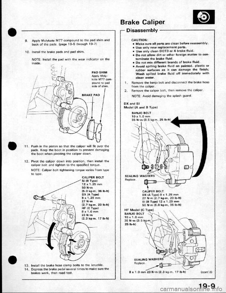 HONDA CRX 1991 2.G Workshop Manual 