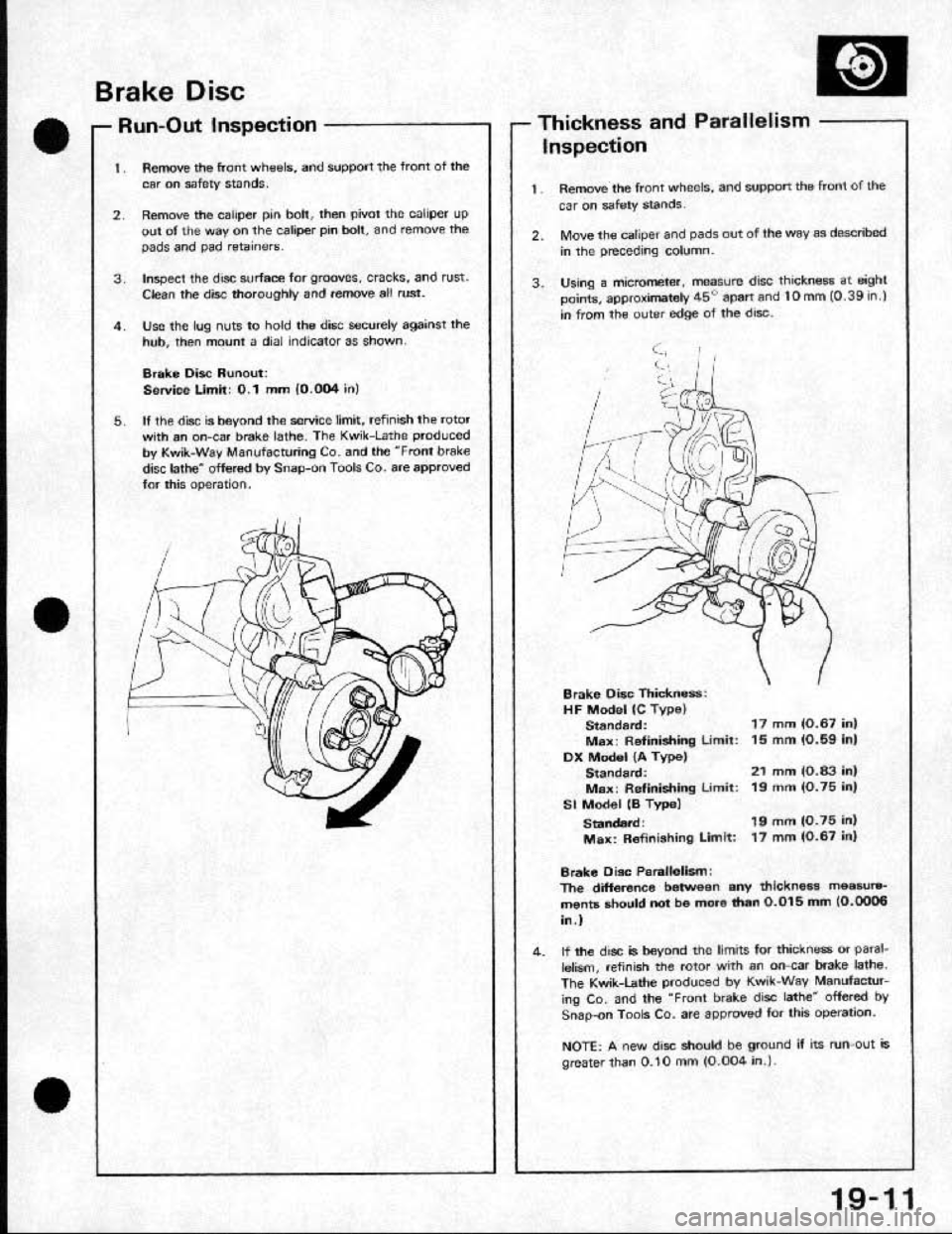 HONDA CRX 1991 2.G Workshop Manual 