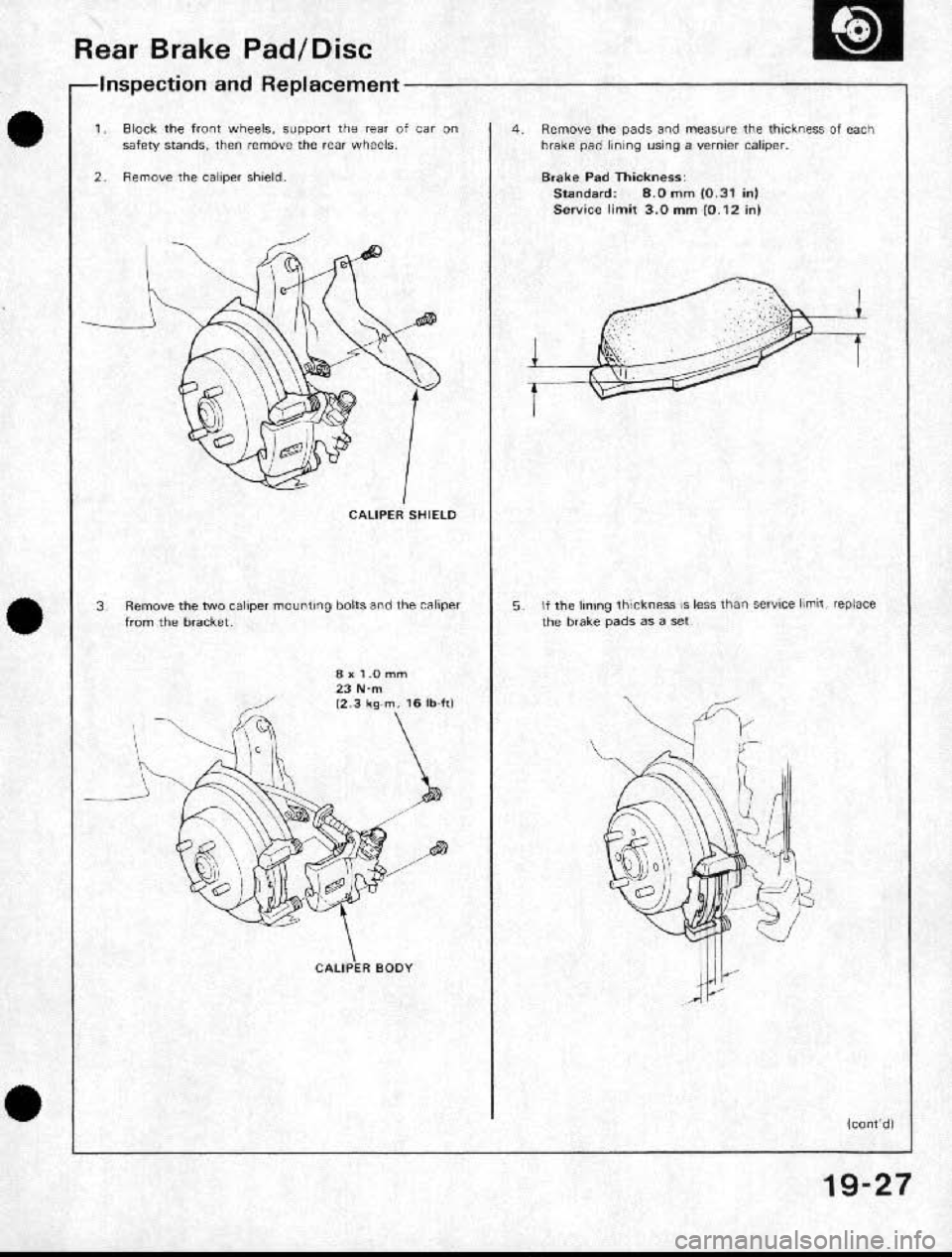 HONDA CRX 1991 2.G Workshop Manual HONDA CRX 1991 2.G Workshop Manual