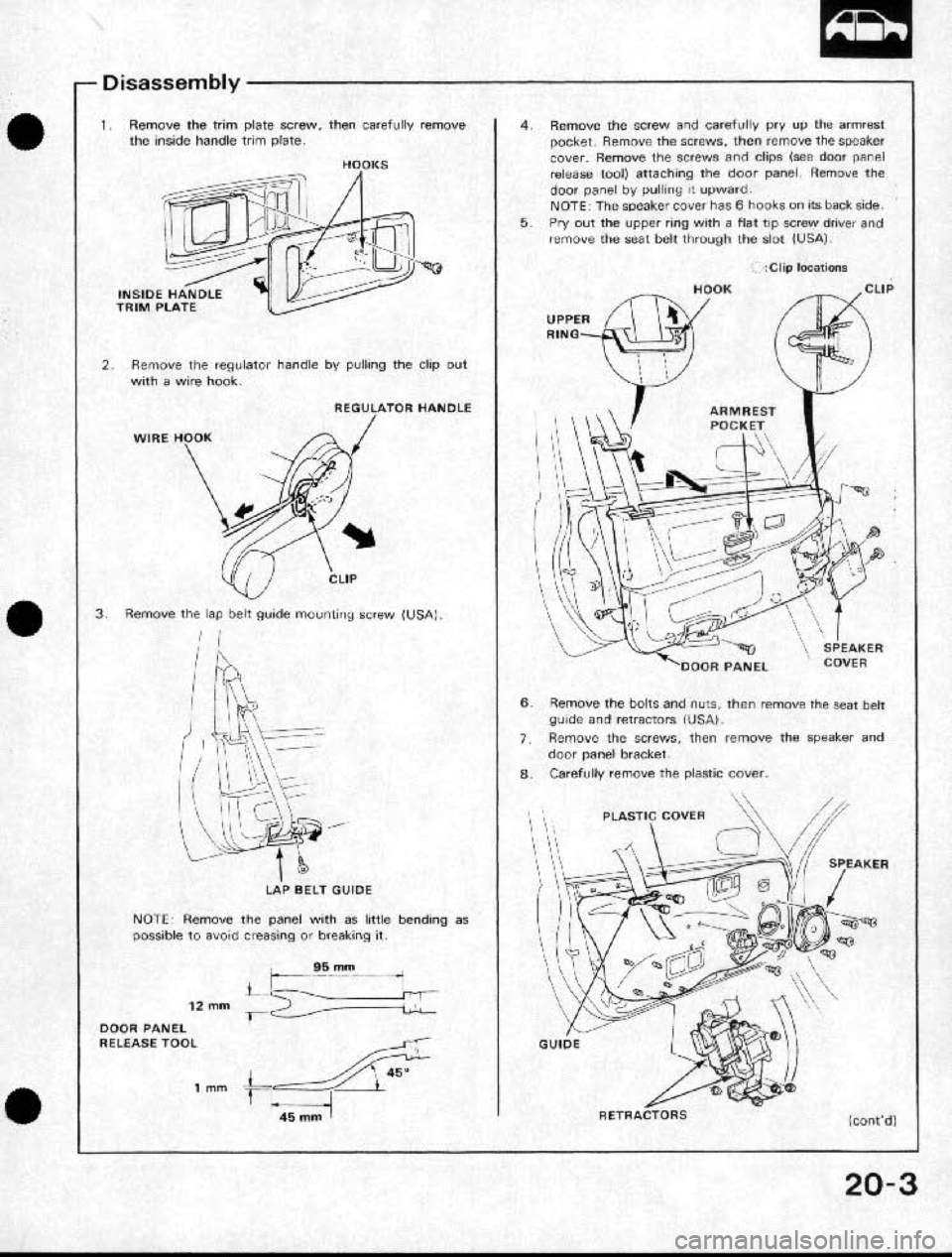 HONDA CRX 1991 2.G Workshop Manual HONDA CRX 1991 2.G Workshop Manual