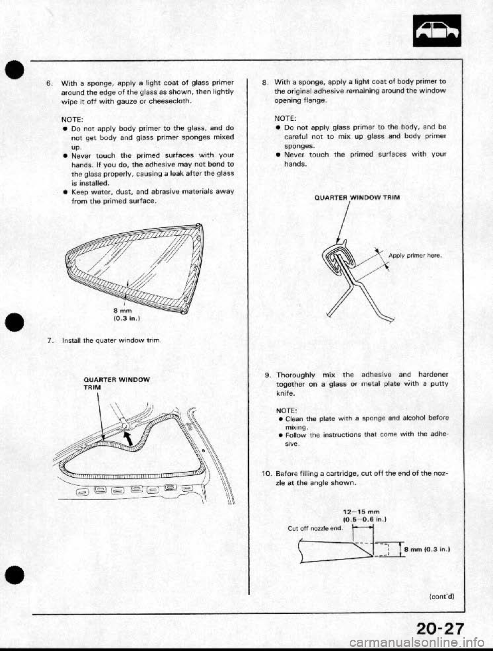 HONDA CRX 1991 2.G Workshop Manual HONDA CRX 1991 2.G Workshop Manual