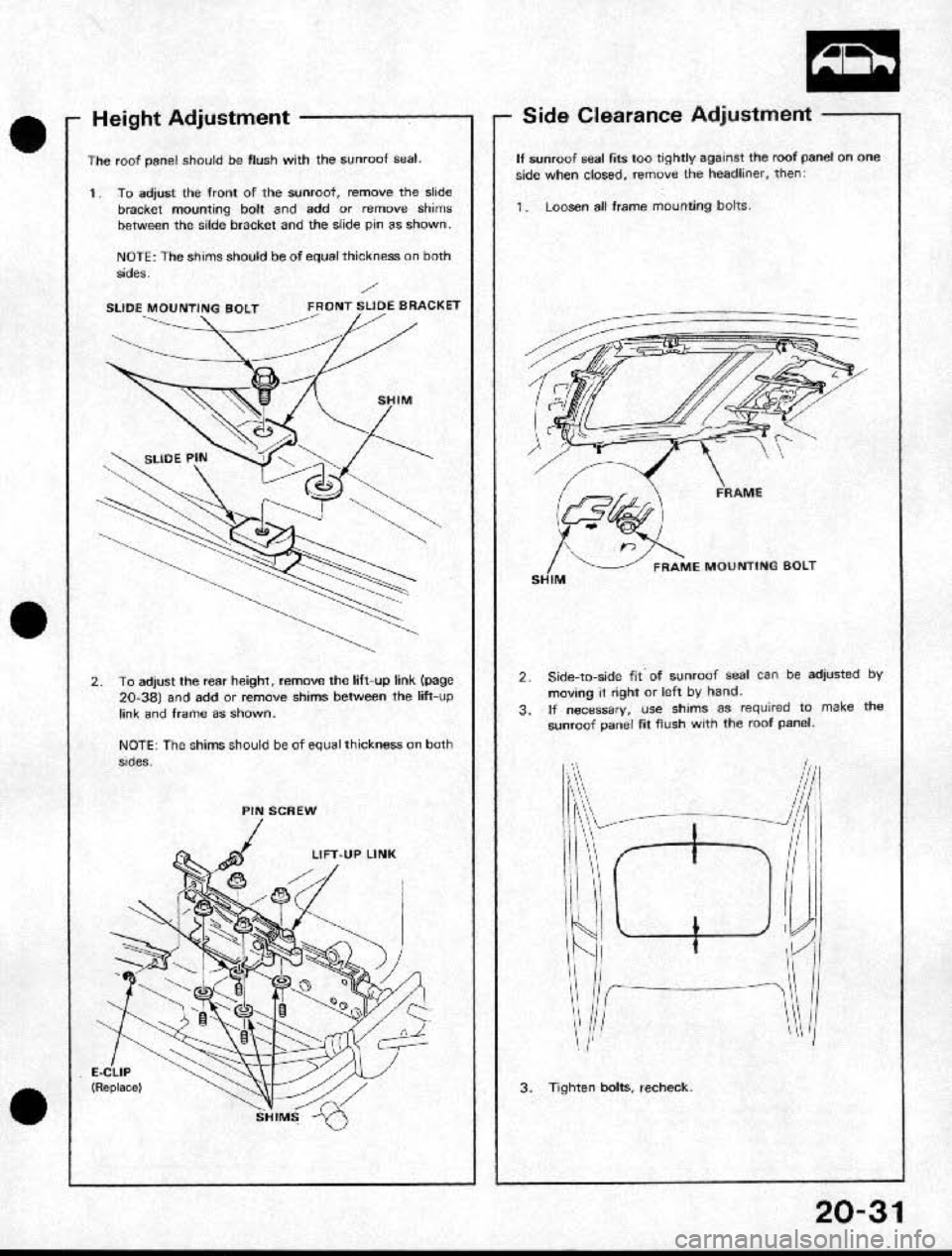 HONDA CRX 1991 2.G Workshop Manual HONDA CRX 1991 2.G Workshop Manual