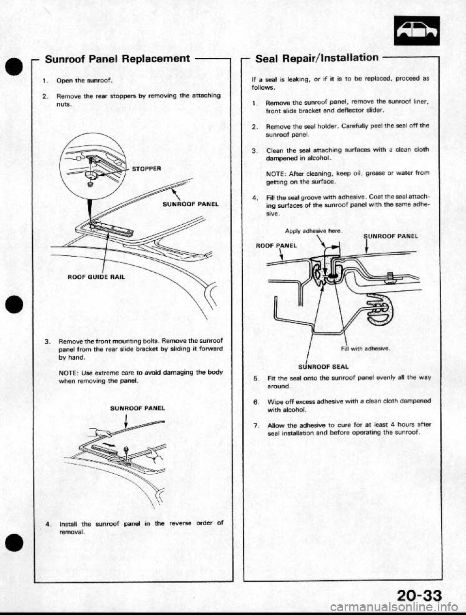 HONDA CRX 1991 2.G Workshop Manual HONDA CRX 1991 2.G Workshop Manual