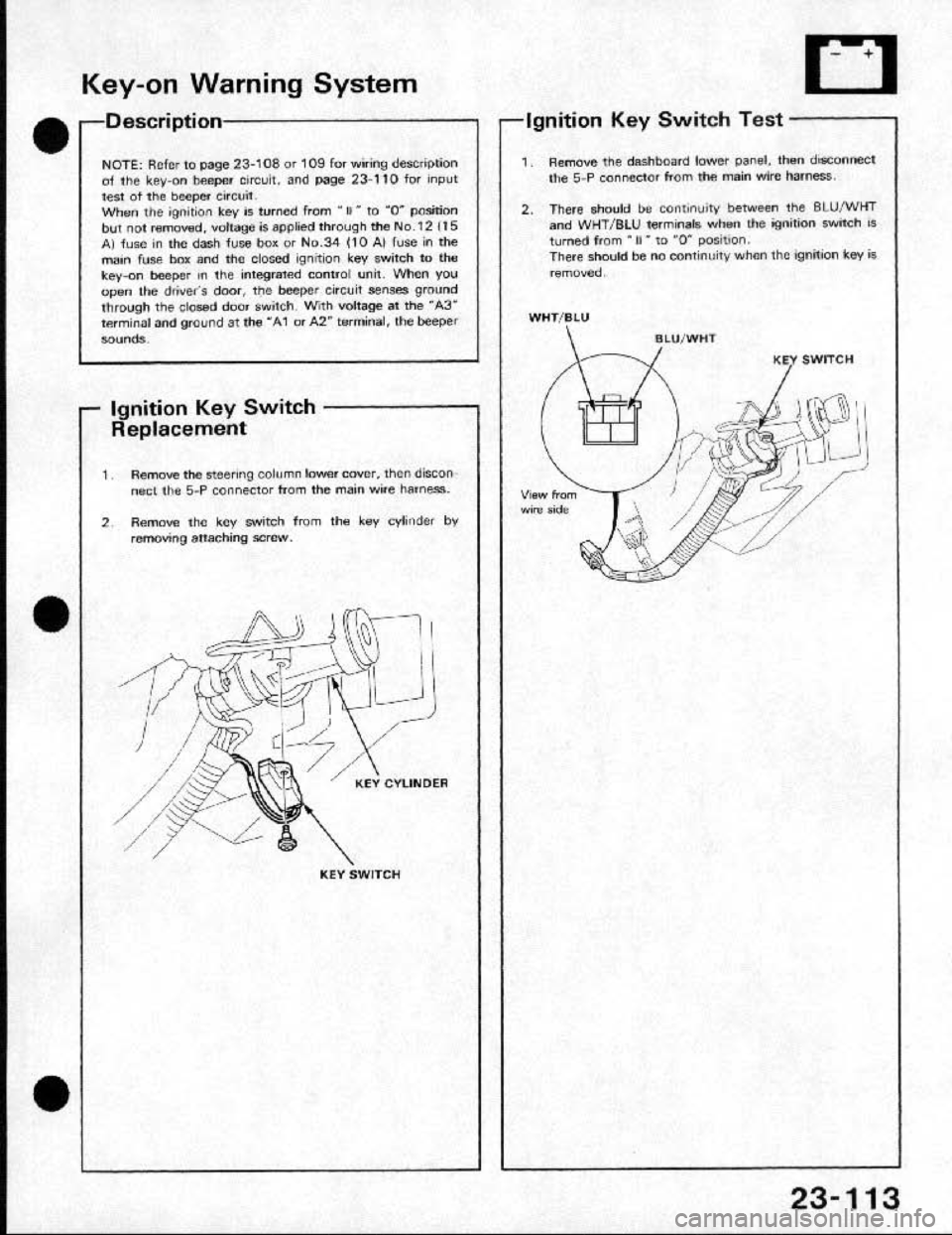HONDA CRX 1991 2.G Workshop Manual 