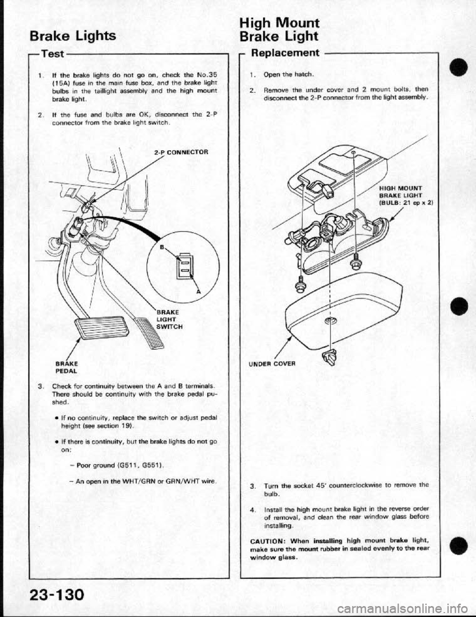 HONDA CRX 1991 2.G Workshop Manual HONDA CRX 1991 2.G Workshop Manual