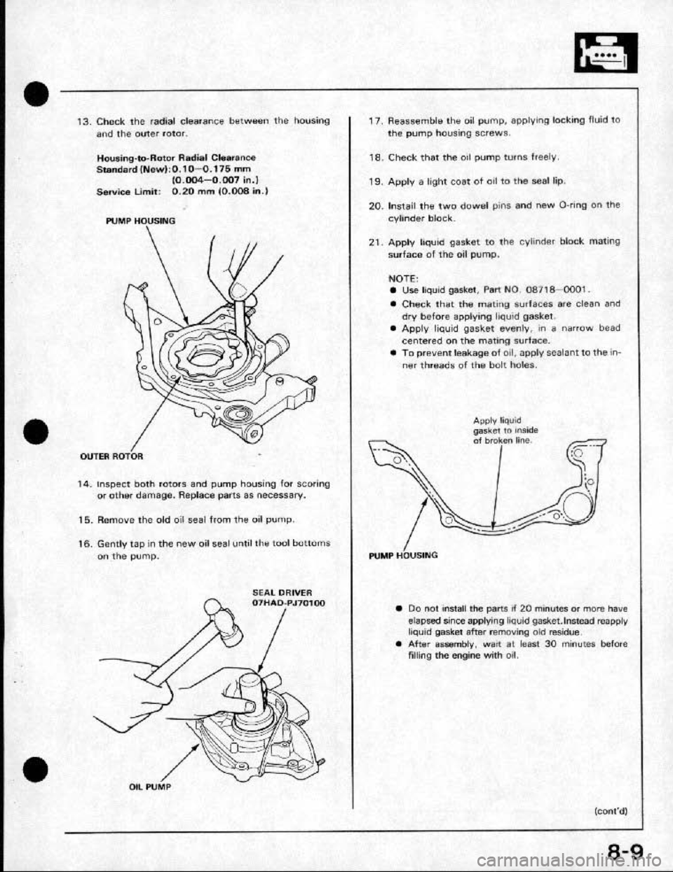 HONDA CRX 1991 2.G Owners Manual 